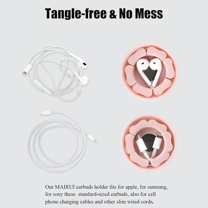 MAIRUI Wired Earbud Case Earphone Headphone Cord Organizer Earbuds Wrap Soft - Image 4