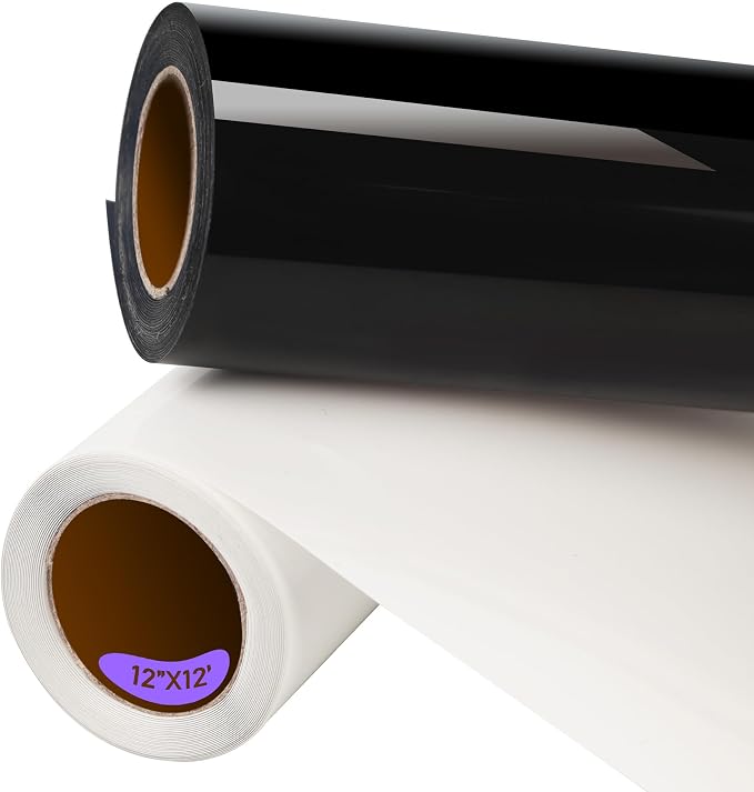 RENLITONG White and Black Heat Transfer Vinyl by RENLITONG
