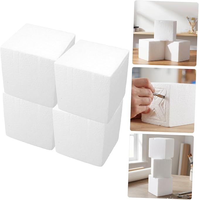 DOITOOL 8pcs 4-inch Crafting Foam Blocks Square Cubes - Image 7