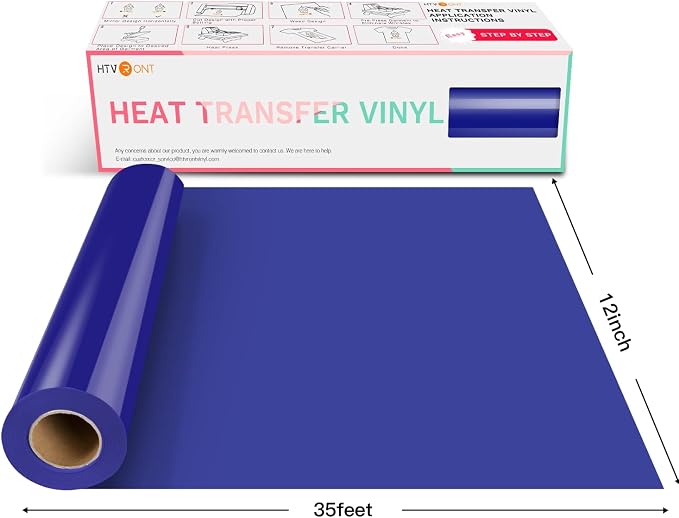HTVRONT Heat Transfer Vinyl Blue HTV Vinyl Rolls - Image 7
