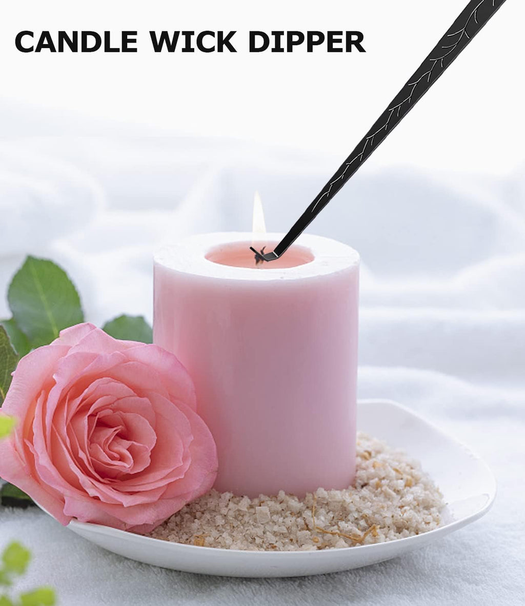 5 IN 1 Candle Wick Trimmer, Electric Candle Lighter Rechargeable, Candle Snuffer, Candle Wick Cutter, Candle Wick Dipper Accessory Candle Making Kit,with Storage Tray Plate for Gifts Candle Lovers