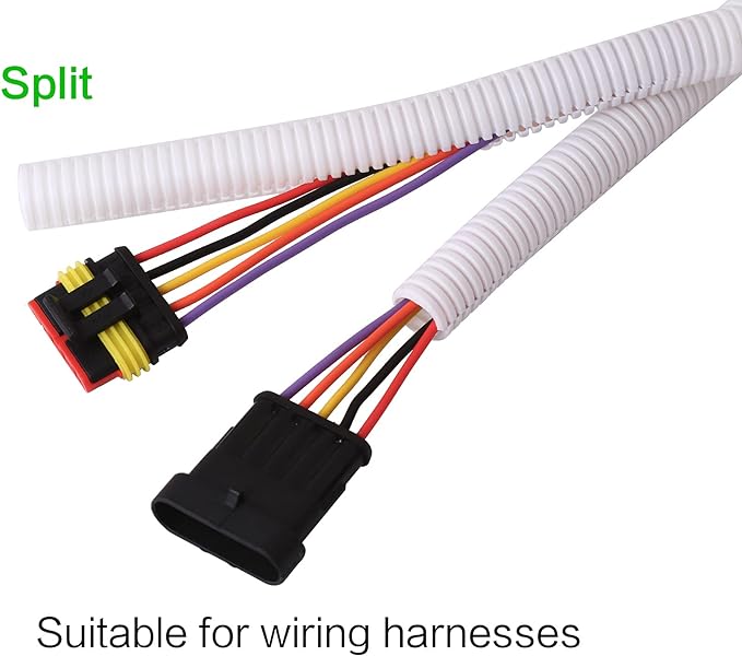 Alex Tech 25ft - 1/2 inch Split Wire Loom Tubing - White - Image 3
