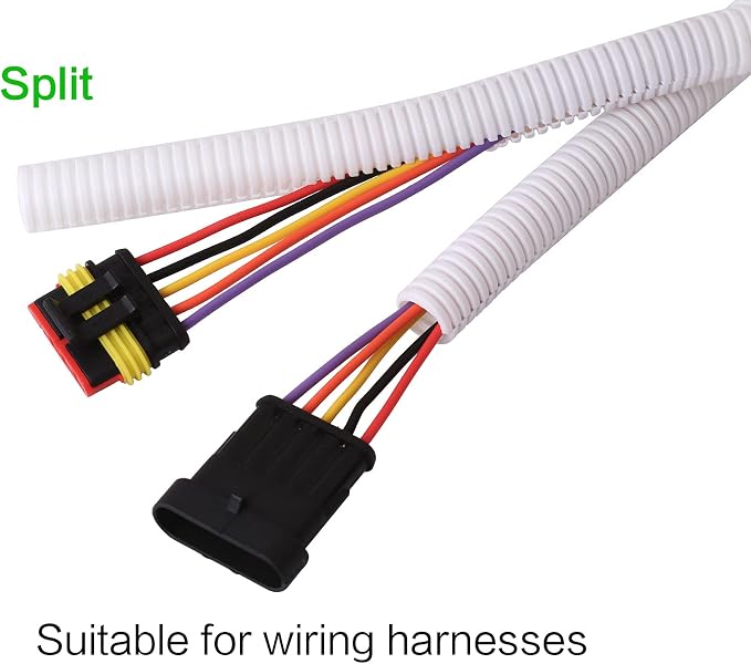 Alex Tech 10ft - 1/2 inch Split Wire Loom Tubing - White - Image 3