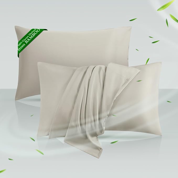 Cooling Pillowcases Standard Size Set of 2, Viscose Derived from Bamboo by HOTSLEEPERSHEETS