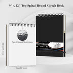 Ankkol 9x12 Sketch Book, Top Spiral Bound Sketchbook, 100 Sheets_68lb/100gsm | - Image 2