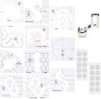 14 PCs Free Motion Quilting Template Set Includes 11 Quilting Templates by AUMACHEN