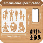 Dad Silhouette Stencil for Painting, 11.8"x11.8" Reusable Plastic Father's Day - Image 2