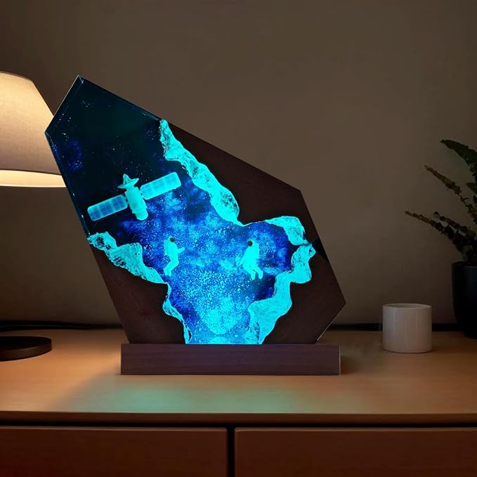 Space Resin Lamp, Handmade Galaxy Resin Night Light - Image 4