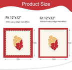 12x12 Picture Frame with Wavy Mat, Wooden Real Glass 12 x 12 Photo Frame - Image 2
