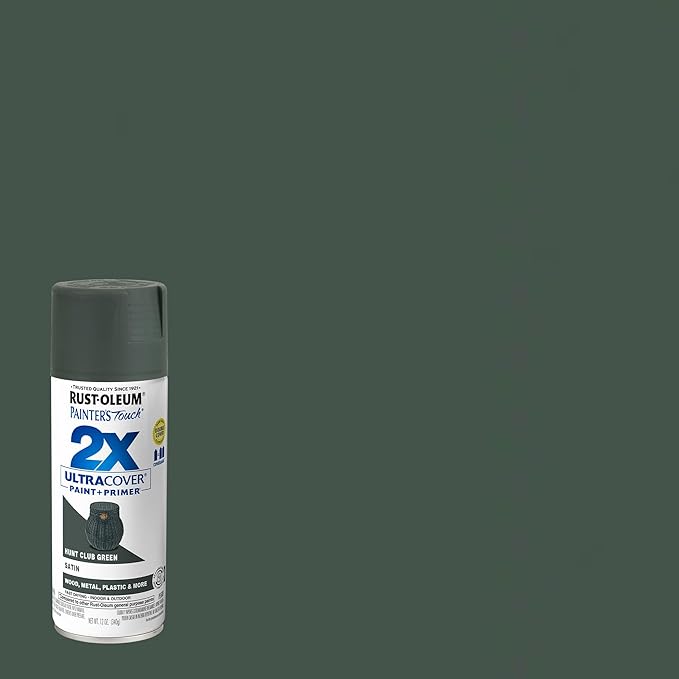 Rust-Oleum Painter's Touch 2X Spray Paint, Satin Hunt Club Green | Indoor and - Image 2