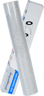 guangyintong Heat Transfer Vinyl Glitter Silver HTV Rolls, Glitter HTV Vinyl by guangyintong