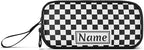Custom Black White Checkered Pattern Pencil Case Box Boys Girls Personalized - Image 8