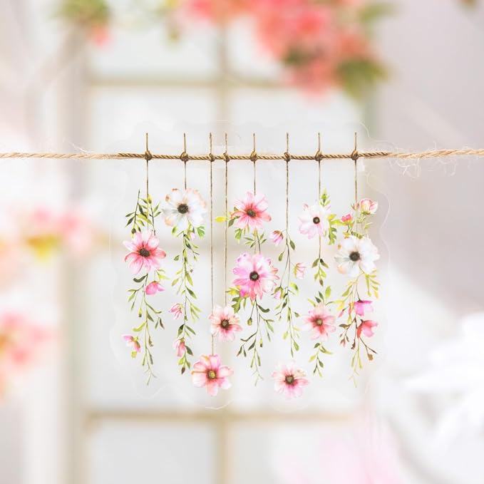Hanging Floral PET Stickers Set, Journaling, DIY Crafts, and Art Supplies - Image 3