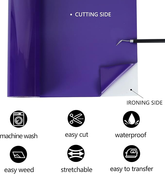 TUMIYA Purple Glossy HTV Vinyl Roll, Adhesive Tape - Image 2