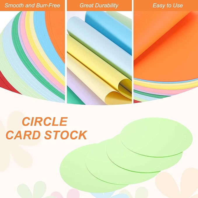 MECCANIXITY 24 Pcs Circle Card Stock, 6.7 Inch Round Cutouts Paper Thick - Image 3