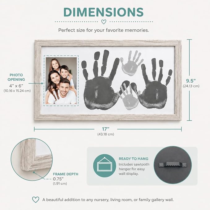 Kate & Milo DIY Family Handprint Frame Kit, Family Photo Keepsake, Kids Craft - Image 4