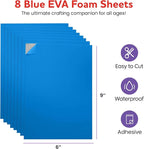Self-Adhesive EVA Foam Sheets for Crafts – 2mm Thickness 8 Blue Sheets - Image 2