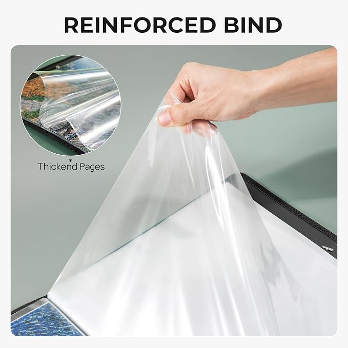 Nicpro 12"x18" Art Portfolio Folder, 30 Pockets Display 60 Pages Art Painting - Image 4