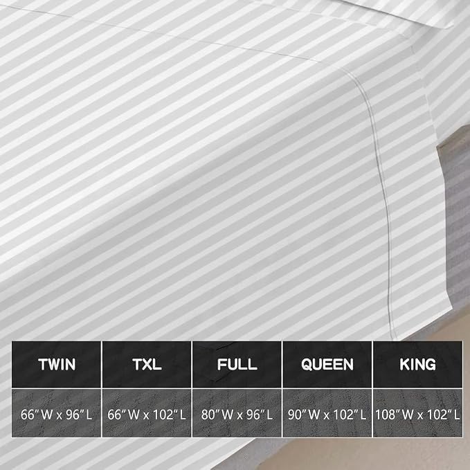 Mattress-Homes Twin Size 100% Egyptian Cotton Top Sheet 1Pcs, Cool & Breathable - Image 7