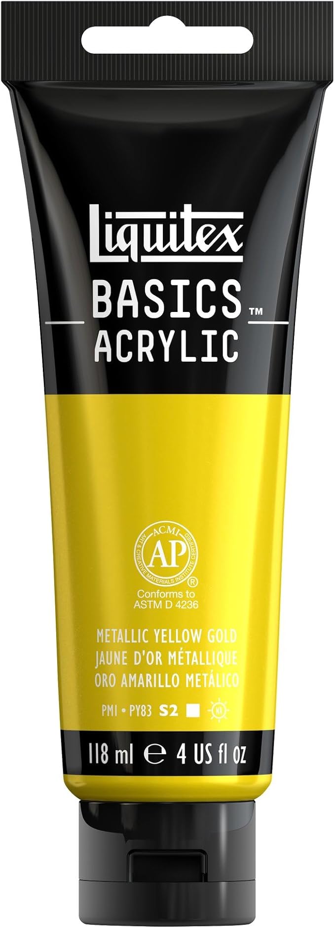 Liquitex BASICS Acrylic Paint, 118ml Tube, Metallic Yellow Gold by Liquitex