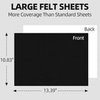 3PCS Large Self Adhesive Felt Sheet, 13.4"x10.8", 2mm Thick Stiff Black Felt - Image 2