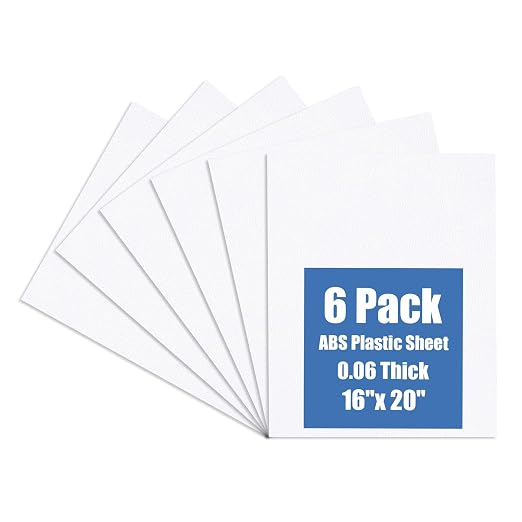 Plastic Sheet 16" x 20" x 0.06", Abs Plastic Sheets 6 Pack by KINLINK