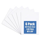 Plastic Sheet 16" x 20" x 0.06", Abs Plastic Sheets 6 Pack by KINLINK