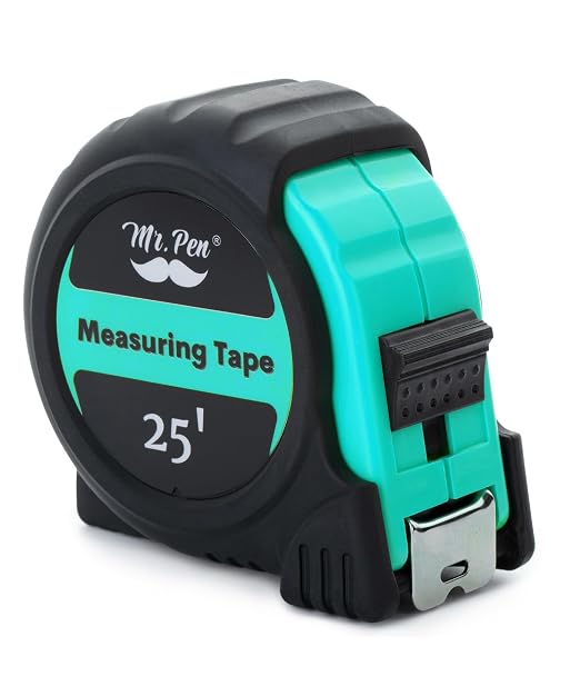Mr. Pen- Retractable Tape Measure 25 ft, Turquoise Blue, Easy Read | Steel by MrPen