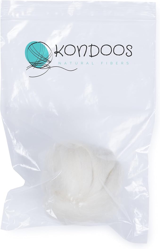 Kondoos Natural Wool roving, 2 OZ. Best Wool - Image 2