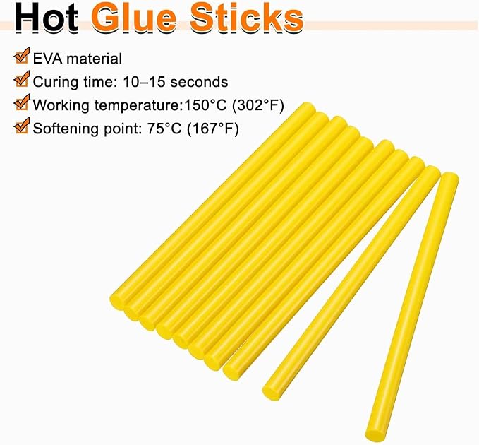 HARFINGTON 10pcs Hot Glue Sticks 0.43" Dia x 3.94" Long EVA Mini Hot Melt - Image 4