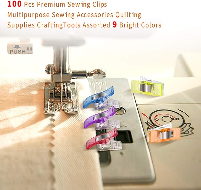 Sewing Clips 100 PCS with Tin Box, Sewing Supplies and Quilting Supplies - Image 4