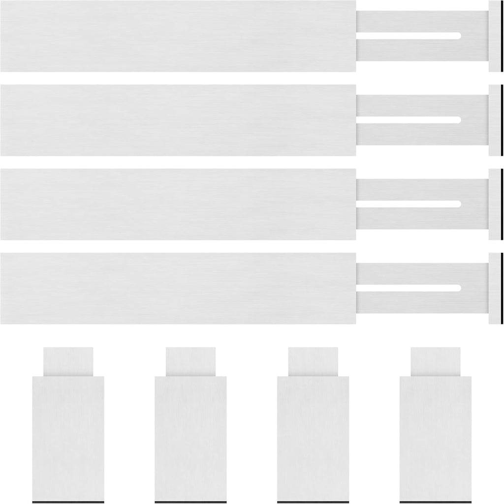 Bamboo Drawer Dividers Organizer with Inserts, Expandable from 12.5-21.7", Adjustable Drawer Organizer Separators for Utensils, Dresser, Bedroom, Bathroom, Closet, Clothing, Office (White)