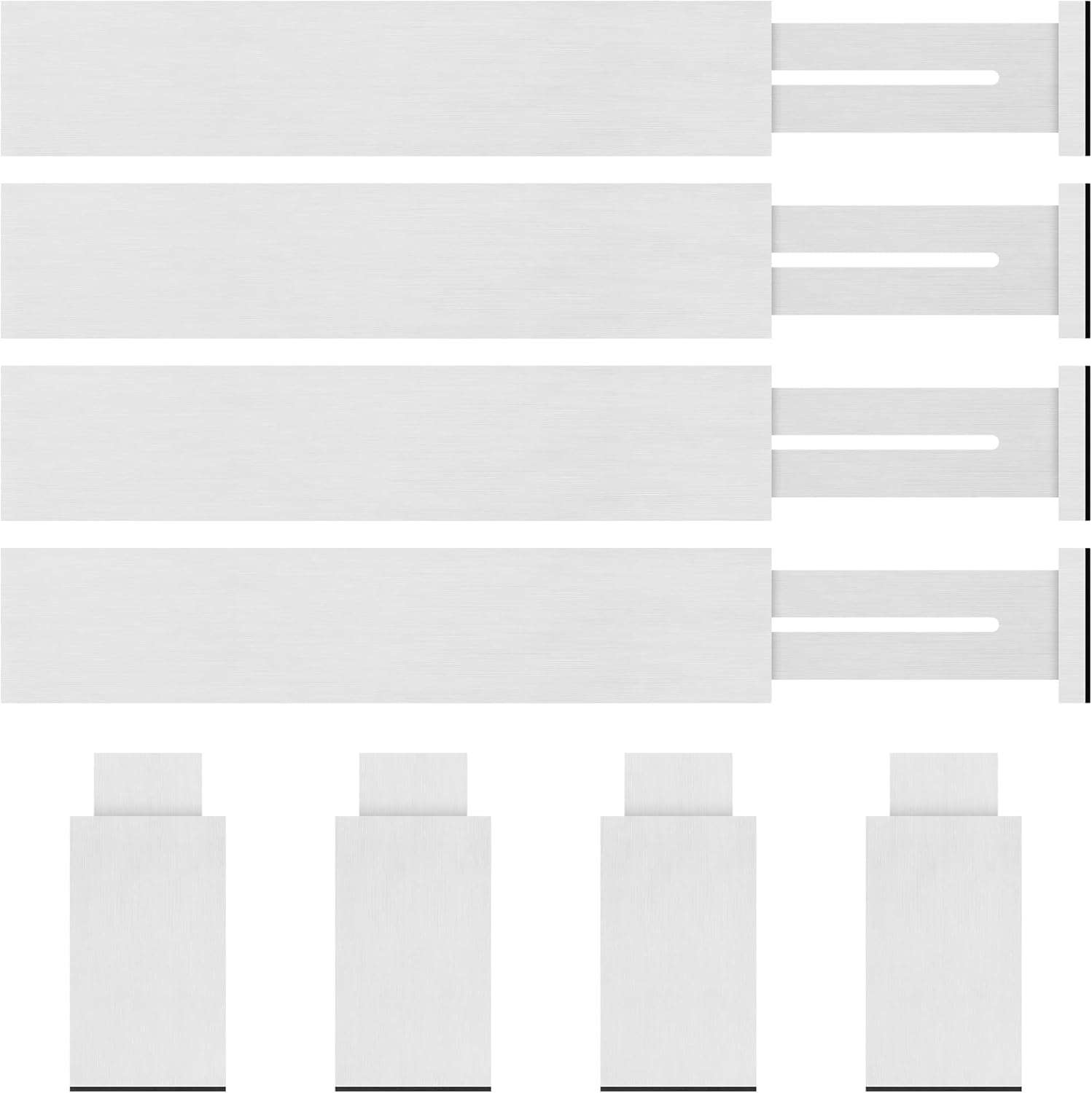 Bamboo Drawer Dividers Organizer with Inserts, Expandable from 12.5-21.7", Adjustable Drawer Organizer Separators for Utensils, Dresser, Bedroom, Bathroom, Closet, Clothing, Office (White)