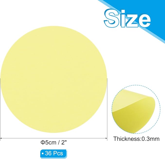 PATIKIL 2inch Circle Card Stock, Light Yellow - Image 2