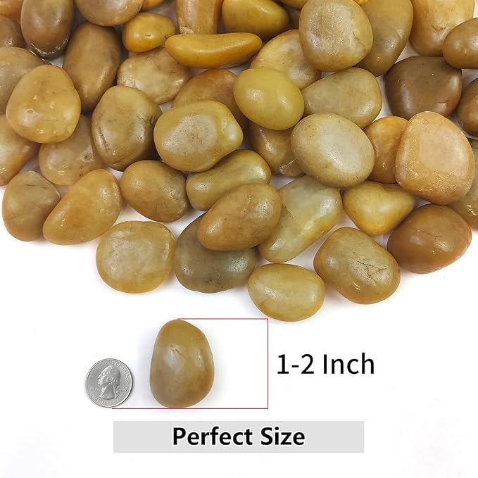 YISZM Rocks for Plant 5lbs, High Polished Decorative Stones Vase Filler Fish - Image 2