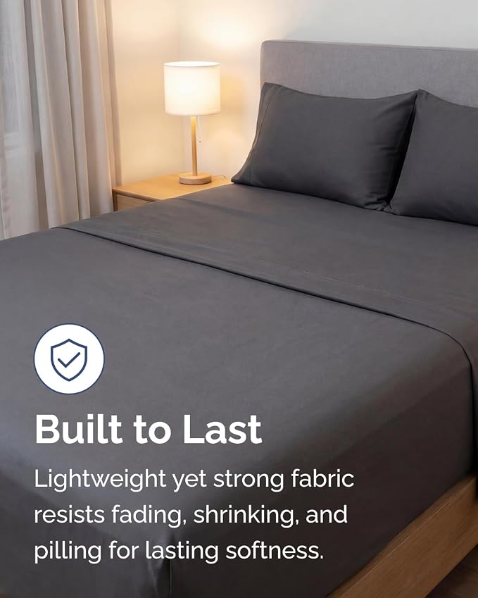 Lightweight 4 Piece Bed Sheet Set Queen Size - Image 4
