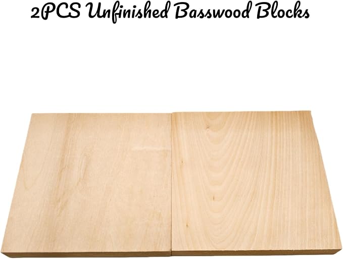 2PCS Unfinished Basswood Blocks - Image 2