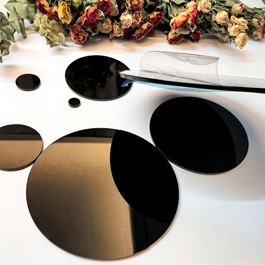Set of 20 Black Acrylic Plexiglass Sheet Disc, 1/8" Thick Round Transparent - Image 4