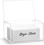 Acrylic Dryer Sheet Holder Dispenser Container, Bonus Black Labels Included | by SUBEKYU