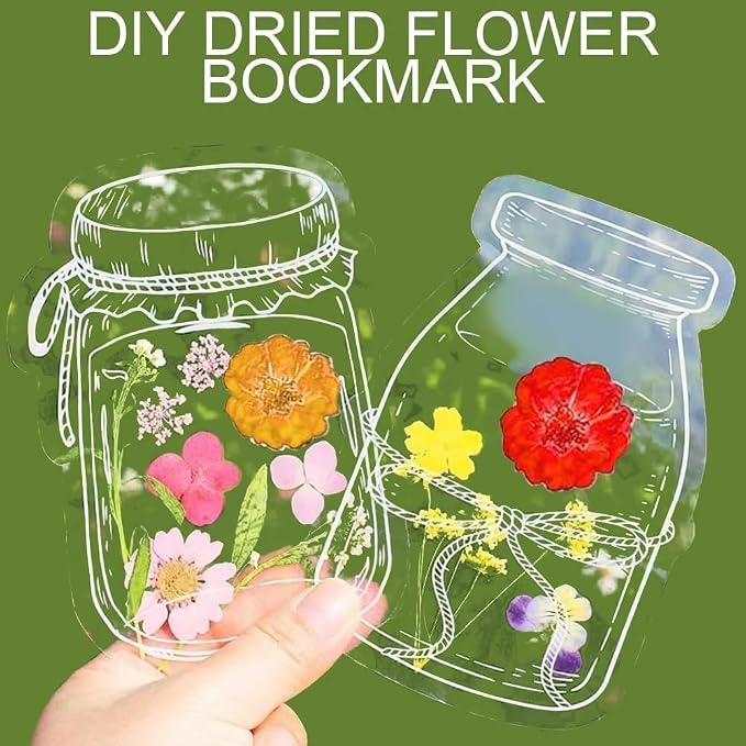 Dried Flower Bookmark Making, Handmade Clear Plastic Floral Book Marks - Image 3
