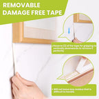 Double Sided Mounting Tape Heavy Duty, Damage Free, 0.39'' x 16.5 FT | Removable - Image 4