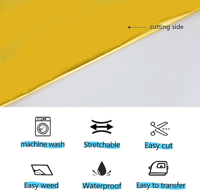guangyintong Soft Metal Heat Transfer Vinyl Glossy Gold HTV Rolls, HTV Vinyl - Image 4