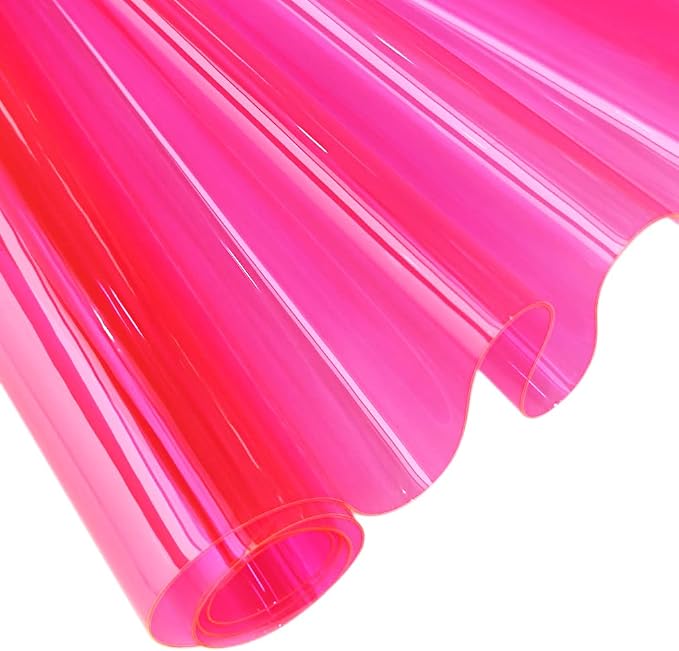 30x135cm Transparent PVC Vinyl, 0.4mm Neon Solid Color Waterproof Fabric Super by XHTFauxLeather