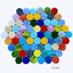 DIY Glass Round Mosaic Tiles, 100 Pieces Assorted Colors Stained Glass Flower - Image 7