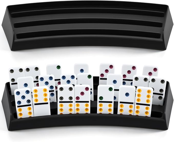 Soulchen Plastic Domino Holders Set of 2 Domino Racks Trays Stands Mexican by Soulchen