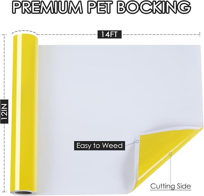 TORC Yellow Permanent Vinyl 12" x 14 FT Glossy Yellow Adhesive Vinyl Roll - Image 2