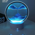 Moving Sand Art Picture Round Glass 3D Deep Sea Sandscape in Motion Display - Image 2