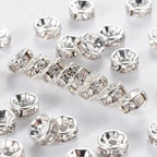 Zenkeeper 108Pcs 8mm Silver-Plated Czech Crystal Rhinestone Rondelle Spacer - Image 3