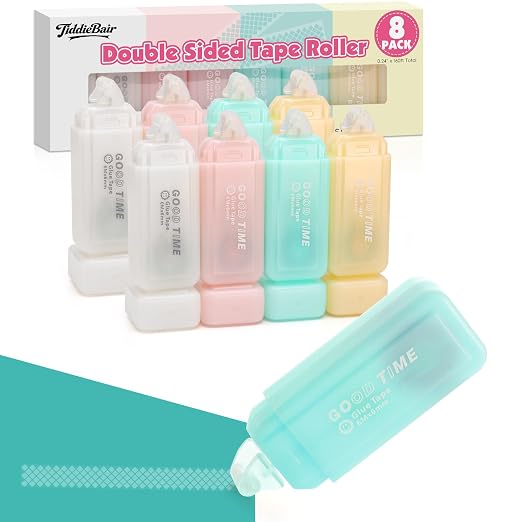 8 Pack Double Sided Glue Tape Roller by Unknown