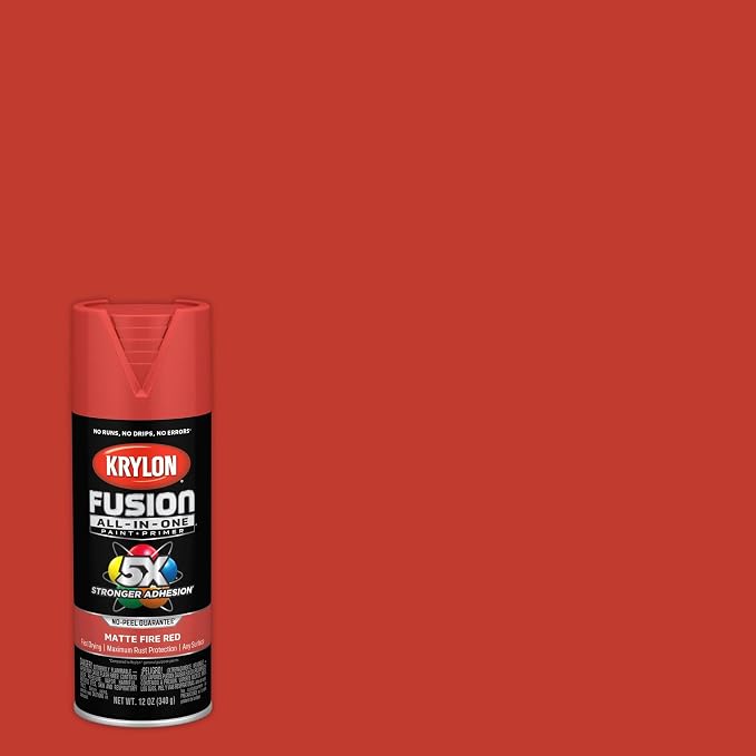 Krylon Fusion All-In-One 12 Oz. Matte Spray Paint, Fire Red - Image 2